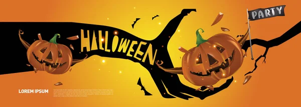 Plantilla Diseño Banner Fiesta Halloween — Archivo Imágenes Vectoriales