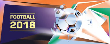 Futbol ve futbol dijital web afiş ve poster. Tasarım şablonu ve haber ve spor için arka plan.