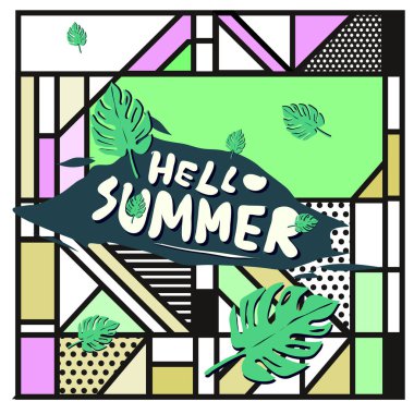 Vektör renkli yaz afiş. Yaz Festivali için resimde arka plan şablonu.