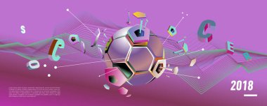 Futbol ve futbol dijital web afiş ve poster. Tasarım şablonu ve haber ve spor için arka plan.