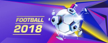 Futbol ve futbol dijital web afiş ve poster. Tasarım şablonu ve haber ve spor için arka plan.