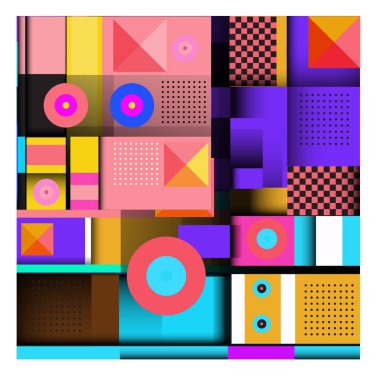 Modaya uygun curvy geometrik memphis öğeleri renkli bir tasarım. Retro 90s doku, desen ve öğeleri tarzı. Modern soyut kültür arka plan tasarımı ve kapak şablonu.