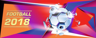 Futbol ve futbol dijital web afiş ve poster. Tasarım şablonu ve haber ve spor için arka plan.