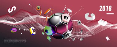 Futbol ve futbol dijital web afiş ve poster. Tasarım şablonu ve haber ve spor için arka plan.