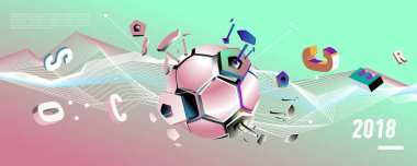 Futbol ve futbol dijital web afiş ve poster. Tasarım şablonu ve haber ve spor için arka plan.