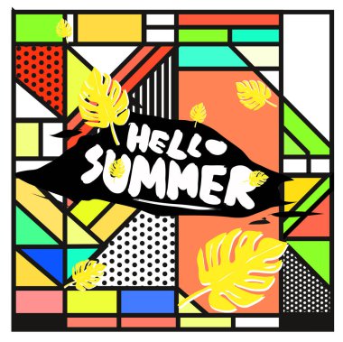 Vektör renkli yaz afiş. Yaz Festivali için resimde arka plan şablonu.