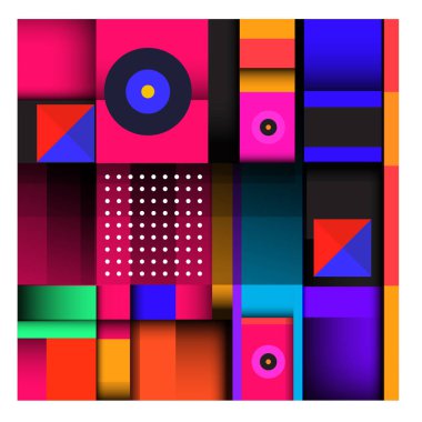 Modaya uygun curvy geometrik memphis öğeleri renkli bir tasarım. Retro 90s doku, desen ve öğeleri tarzı. Modern soyut kültür arka plan tasarımı ve kapak şablonu.