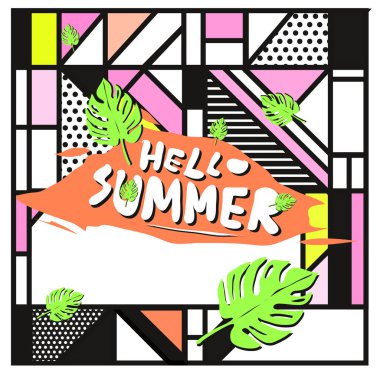 Vektör renkli yaz afiş. Yaz Festivali için resimde arka plan şablonu.