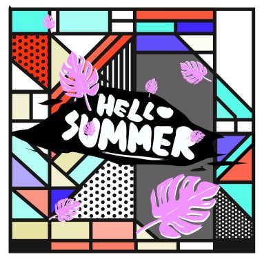 Vektör renkli yaz afiş. Yaz Festivali için resimde arka plan şablonu.