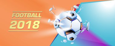 Futbol ve futbol dijital web afiş ve poster. Tasarım şablonu ve haber ve spor için arka plan.