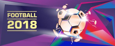 Futbol ve futbol dijital web afiş ve poster. Tasarım şablonu ve haber ve spor için arka plan.