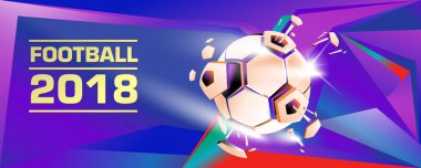 Futbol ve futbol dijital web afiş ve poster. Tasarım şablonu ve haber ve spor için arka plan.