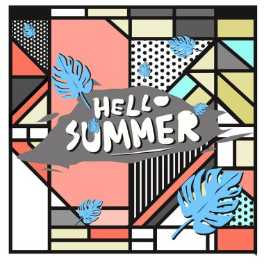 Vektör renkli yaz afiş. Yaz Festivali için resimde arka plan şablonu.