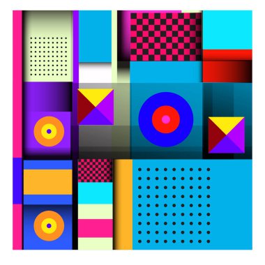 Modaya uygun curvy geometrik memphis öğeleri renkli bir tasarım. Retro 90s doku, desen ve öğeleri tarzı. Modern soyut kültür arka plan tasarımı ve kapak şablonu.