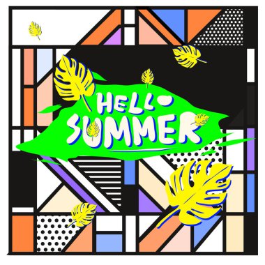 Vektör renkli yaz afiş. Yaz Festivali için resimde arka plan şablonu.