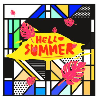 Vektör renkli yaz afiş. Yaz Festivali için resimde arka plan şablonu.