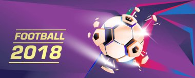 Futbol ve futbol dijital web afiş ve poster. Tasarım şablonu ve haber ve spor için arka plan.