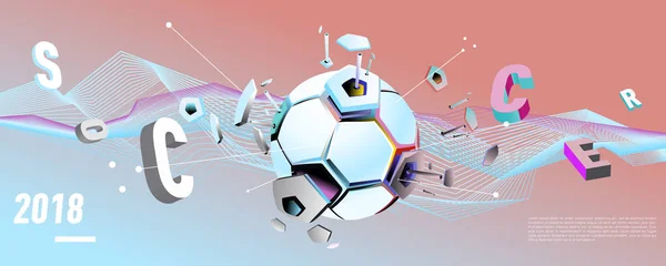 Futbol ve futbol dijital web afiş ve poster. Tasarım şablonu ve haber ve spor için arka plan.