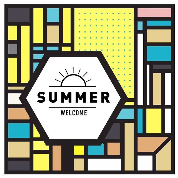 Vector Summer Sale Poster Background Set Fashion Summer Banner Discount — Stock Vector