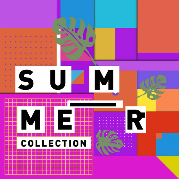 Abstrakte Bunte Geometrische Sommer Hintergrund Design Vorlage Trendiges Und Farbenfrohes — Stockvektor