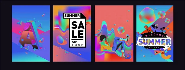 Αφίσα Πώληση Καλοκαίρι Διάνυσμα Και Φόντο Μόδα Καλοκαίρι Έκπτωση Πανό — Διανυσματικό Αρχείο