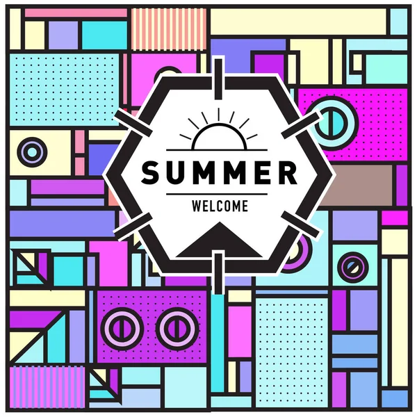 Abstract Geometric Summer Poster Banner Fashion Travel Discount Promotion Design — Stock Vector