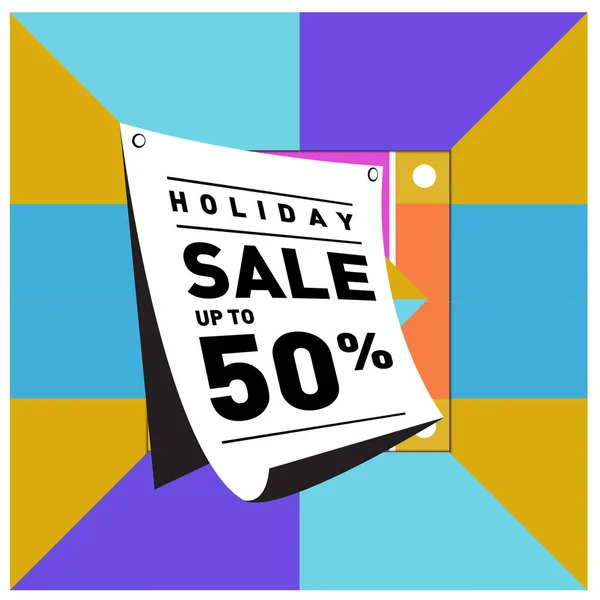 Holiday Sale Memphis Style Web Banner Fashion Travel Discount Poster — Stock Vector