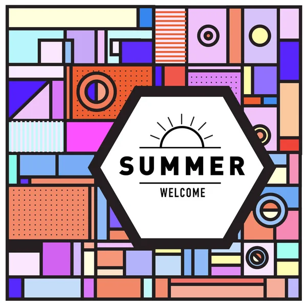 Abstract Geometric Summer Poster Banner Fashion Travel Discount Promotion Design — Stock Vector