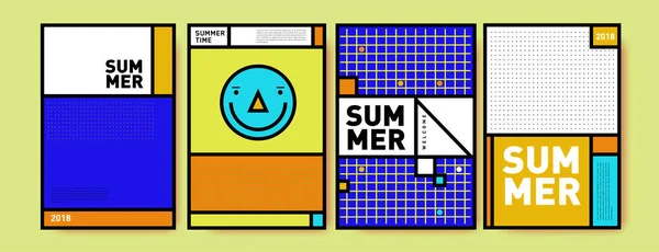 Летний Красочный Дизайн Плакатов Соблазняет Набор Фона Иллюстраций Летней Распродажи — стоковый вектор