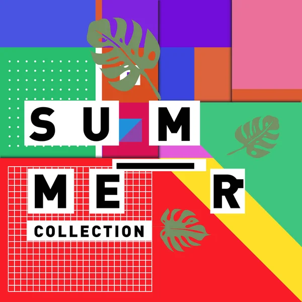 Abstrakte Bunte Geometrische Sommer Hintergrund Design Vorlage Trendiges Und Farbenfrohes — Stockvektor