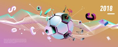 Futbol ve futbol dijital web afiş ve poster. Tasarım şablonu ve haber ve spor için arka plan.