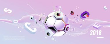 Futbol ve futbol dijital web afiş ve poster. Tasarım şablonu ve haber ve spor için arka plan.
