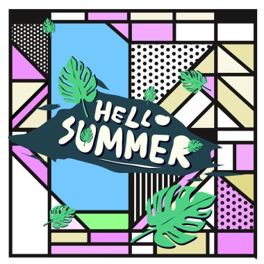 Vektör renkli yaz afiş. Yaz Festivali için resimde arka plan şablonu.