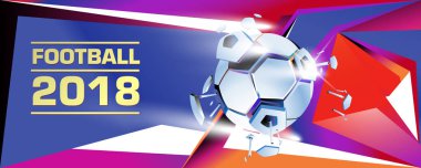 Futbol ve futbol dijital web afiş ve poster. Tasarım şablonu ve haber ve spor için arka plan.