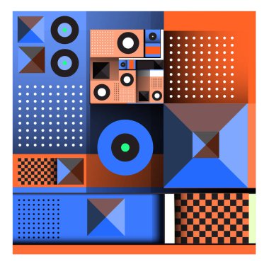 Modaya uygun curvy geometrik memphis öğeleri renkli bir tasarım. Retro 90s doku, desen ve öğeleri tarzı. Modern soyut kültür arka plan tasarımı ve kapak şablonu.