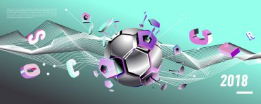 Futbol ve futbol dijital web afiş ve poster. Tasarım şablonu ve haber ve spor için arka plan.