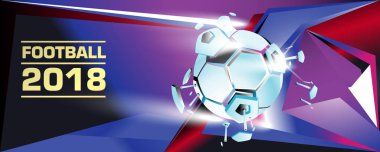 Futbol ve futbol dijital web afiş ve poster. Tasarım şablonu ve haber ve spor için arka plan.