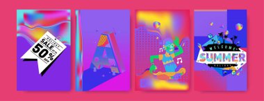 Vektör yaz satış poster ve arka plan. Moda yaz afiş indirim ve promosyon.