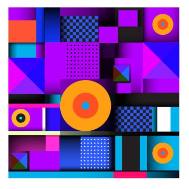 Modaya uygun curvy geometrik memphis öğeleri renkli bir tasarım. Retro 90s doku, desen ve öğeleri tarzı. Modern soyut kültür arka plan tasarımı ve kapak şablonu.