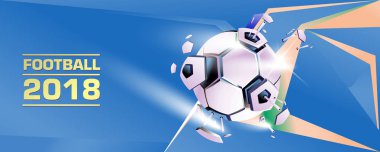 Futbol ve futbol dijital web afiş ve poster. Tasarım şablonu ve haber ve spor için arka plan.