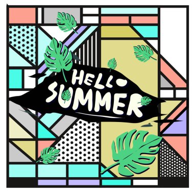 Vektör renkli yaz afiş. Yaz Festivali için resimde arka plan şablonu.