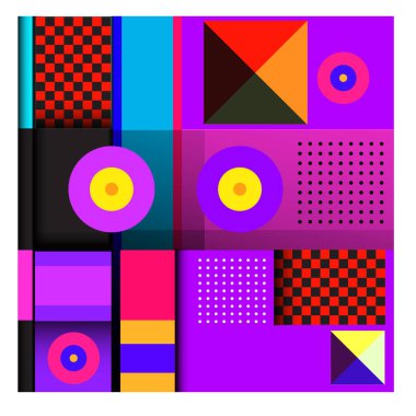 Modaya uygun curvy geometrik memphis öğeleri renkli bir tasarım. Retro 90s doku, desen ve öğeleri tarzı. Modern soyut kültür arka plan tasarımı ve kapak şablonu.