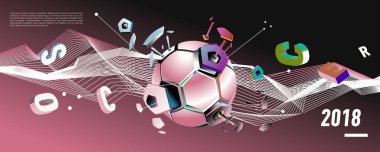 Futbol ve futbol dijital web afiş ve poster. Tasarım şablonu ve haber ve spor için arka plan.