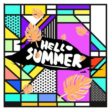 Vektör renkli yaz afiş. Yaz Festivali için resimde arka plan şablonu.