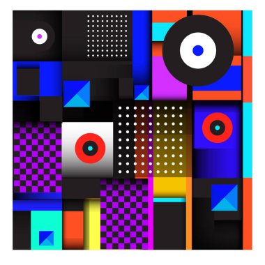 Modaya uygun curvy geometrik memphis öğeleri renkli bir tasarım. Retro 90s doku, desen ve öğeleri tarzı. Modern soyut kültür arka plan tasarımı ve kapak şablonu.