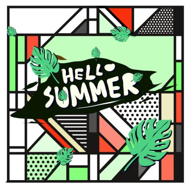 Vektör renkli yaz afiş. Yaz Festivali için resimde arka plan şablonu.