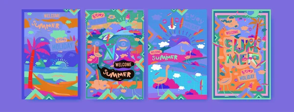 Sommerillustration Für Plakat Cover Und Werbung Illustration Retro Und Vintage — Stockvektor
