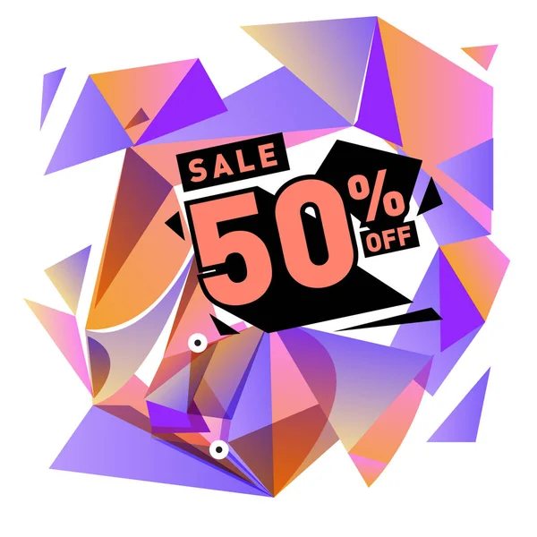 Yaz satış memphis tarzı web afiş. Moda ve seyahat poster indirim. Vektör tatil soyut renkli resimde kampanya ve promosyon.