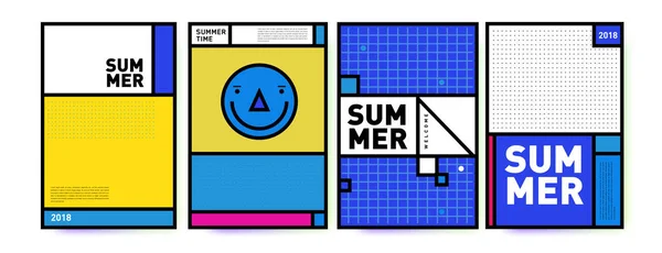 Πρότυπο Σχεδίασης Πολύχρωμη Αφίσα Καλοκαίρι Σύνολο Καλοκαίρι Πώληση Φόντο Και — Διανυσματικό Αρχείο