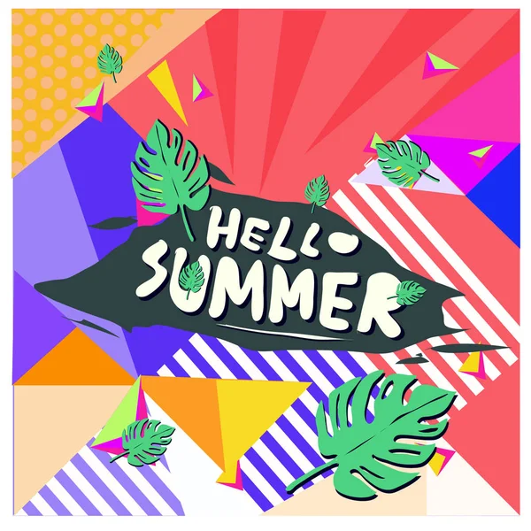 Vetor Colorido Banner Verão Ilustração Fundo Tropical Para Festival Verão —  Vetores de Stock